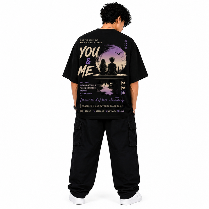 Men's Oversized Printed T-Shirt  you &Me