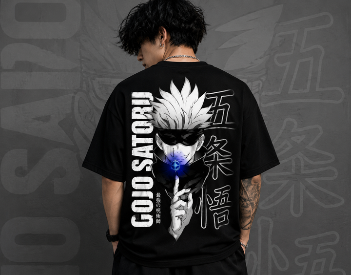 Men's Oversized Printed T-Shirt Style GOJO SATORU