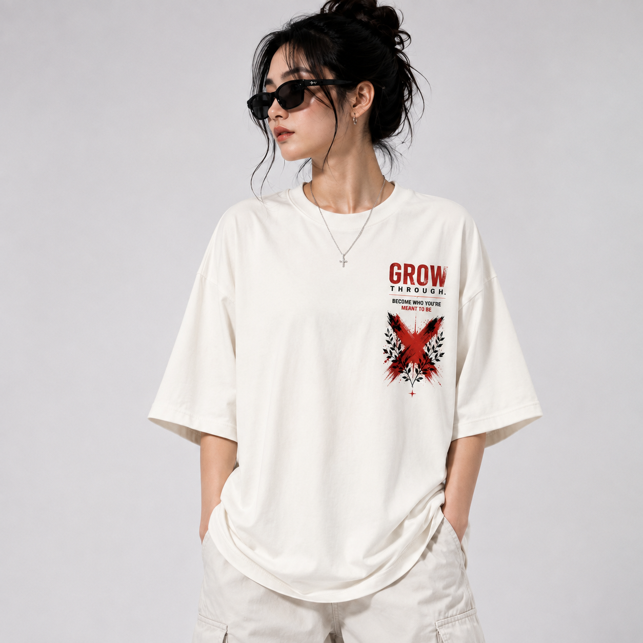 Women’s/Girl's Oversized Printed T-Shirt | Relaxed Fit Casual Tee
