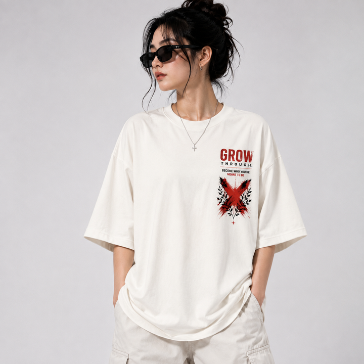 Women’s/Girl's Oversized Printed T-Shirt | Relaxed Fit Casual Tee