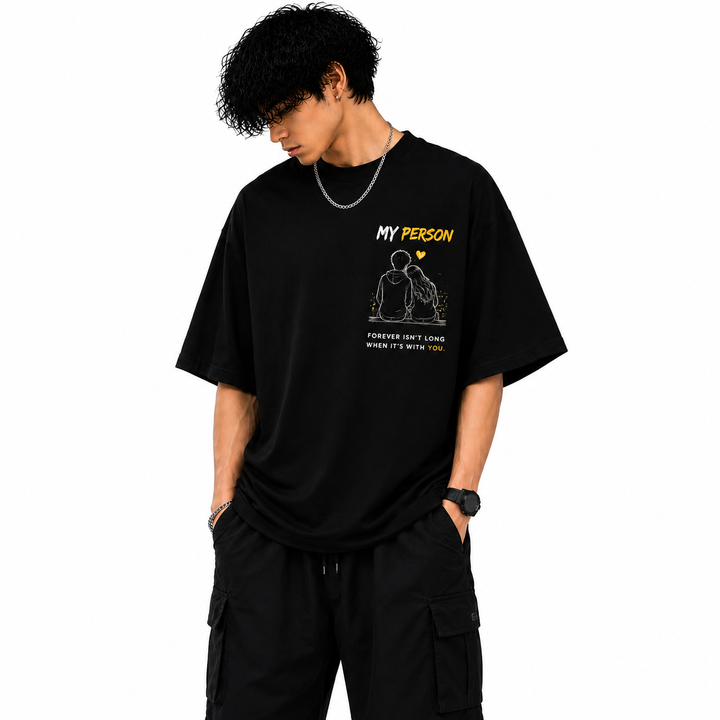 Men's Oversized Printed T-Shirt  you Are Not My Boyfrind