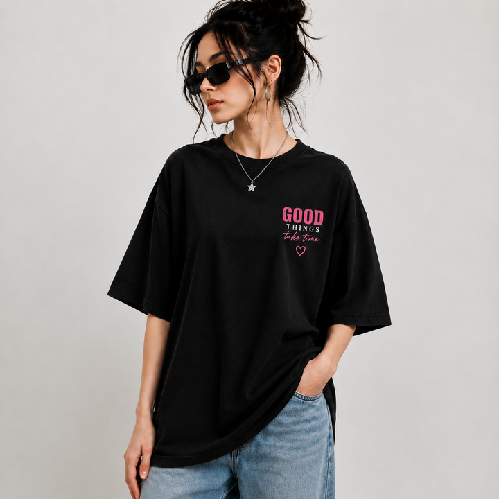 Women’s/Girl's Oversized Printed T-Shirt | Relaxed Fit Casual Tee Butterfly