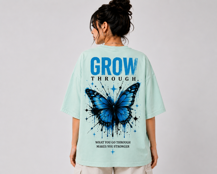 Women’s/Girl's Oversized Printed T-Shirt | Relaxed Fit Casual Light Mint Green