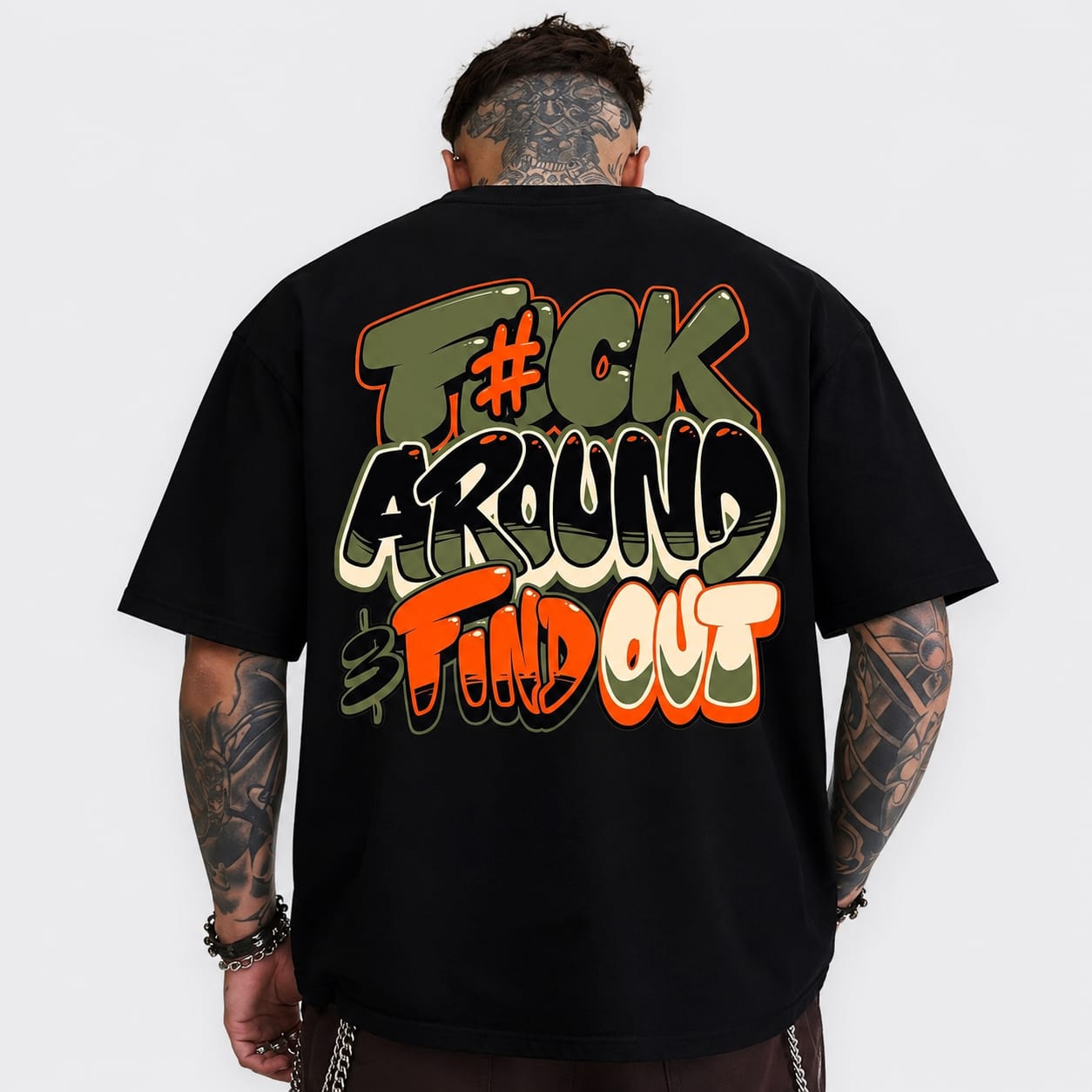 Men's Oversized Printed T-Shirt Style ( F AROUND)