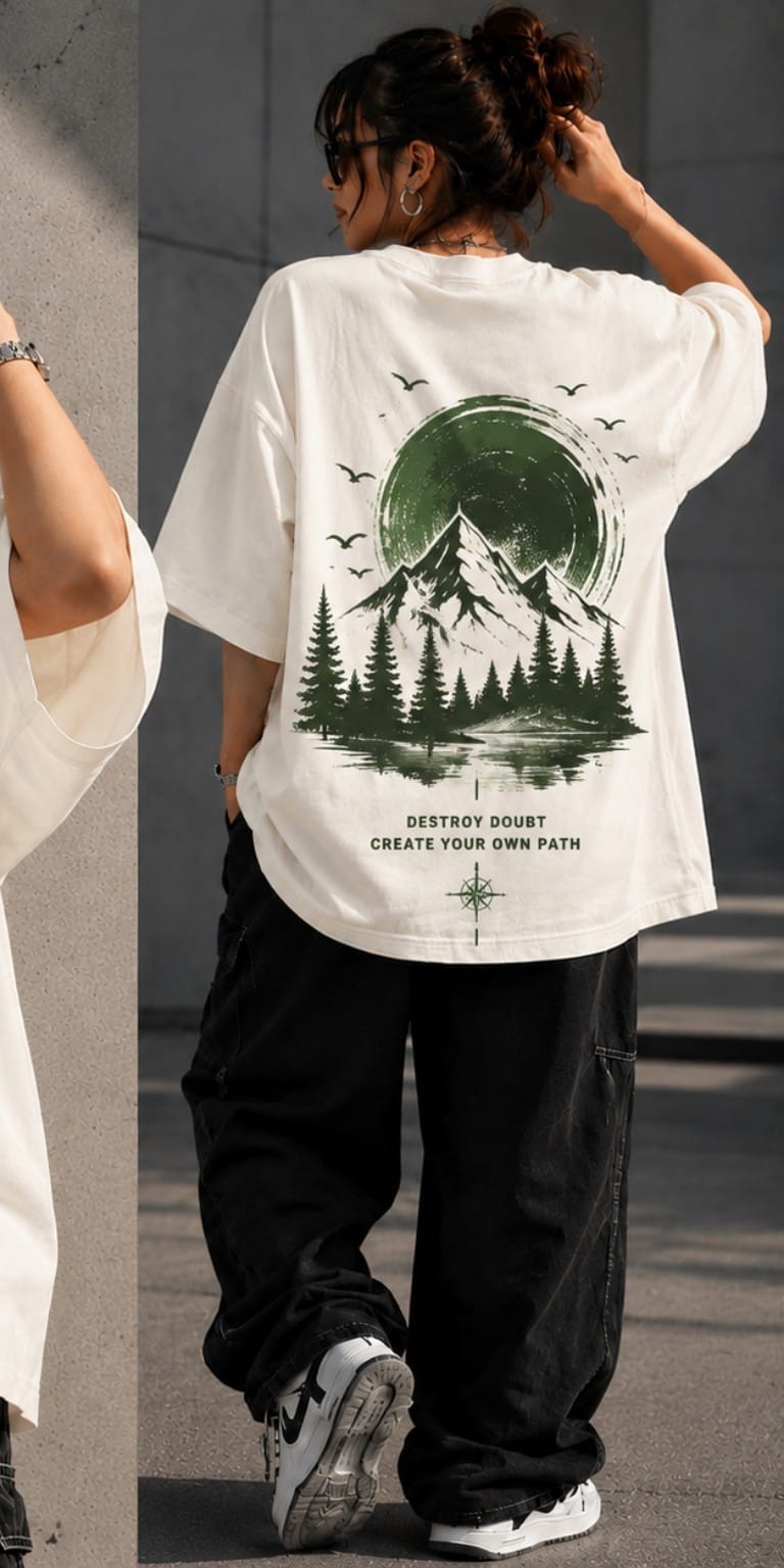 Women’s/Girl's Oversized Printed T-Shirt | Relaxed Fit