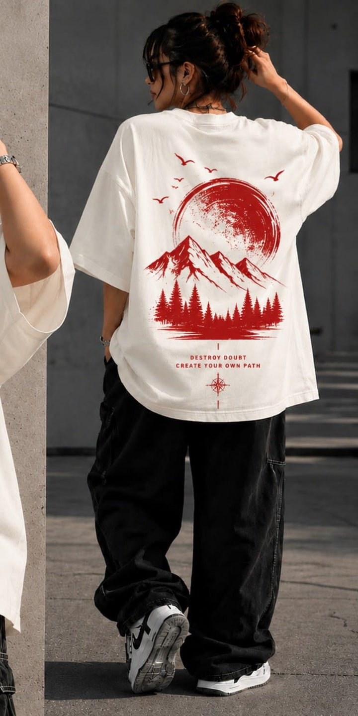 Women’s/Girl's Oversized Printed T-Shirt | Relaxed Fit REBEL