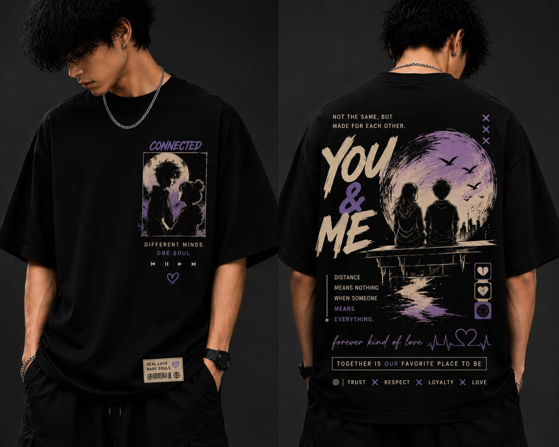Men's Oversized Printed T-Shirt  you &Me