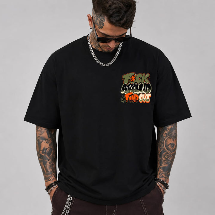 Men's Oversized Printed T-Shirt Style ( F AROUND)