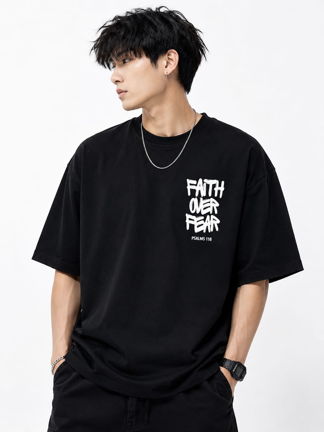 Men's Oversized Printed T-Shirt Style( FAITH ..)