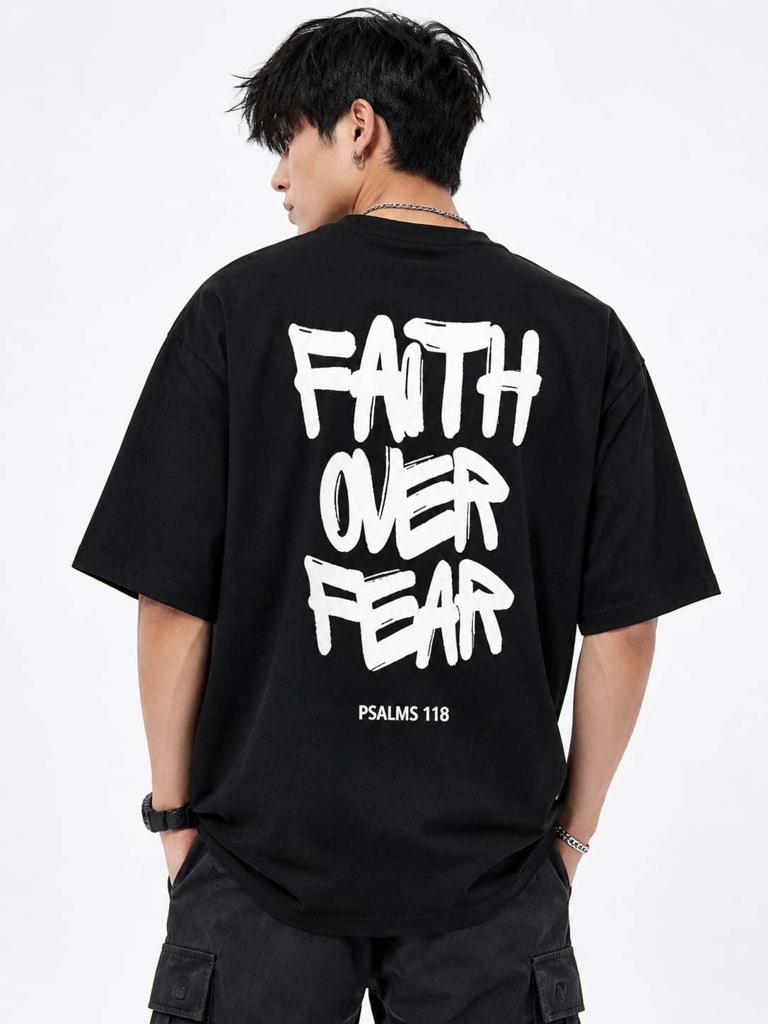 Men's Oversized Printed T-Shirt Style( FAITH ..)