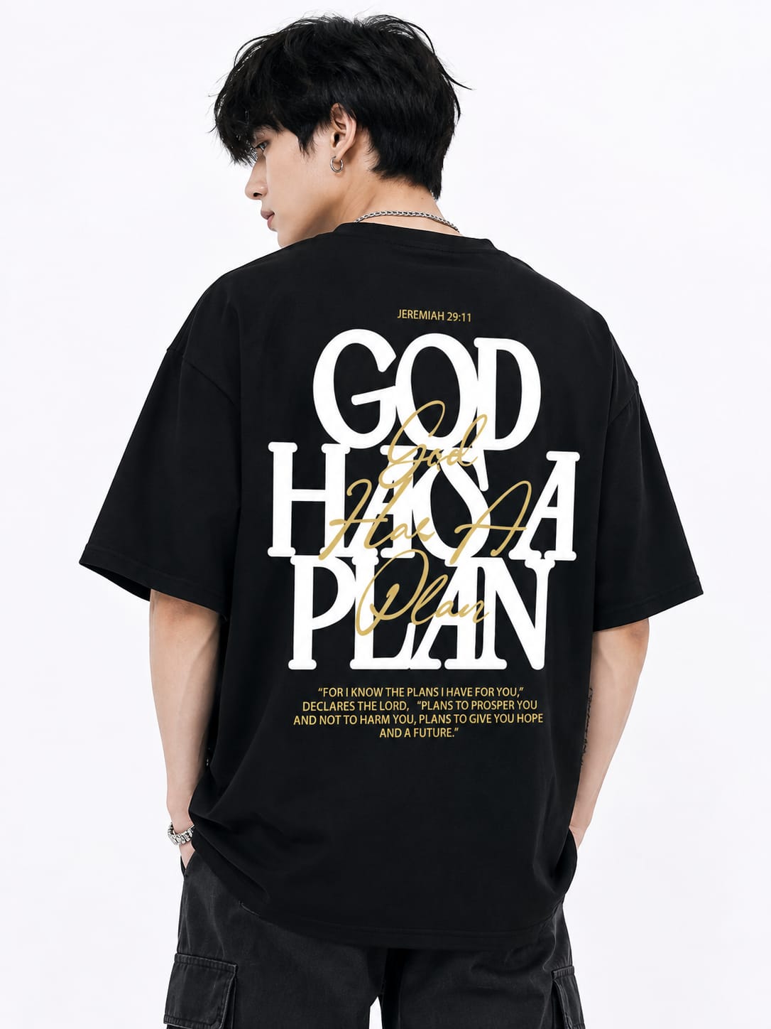Men's Oversized Printed T-Shirt Style(GOD,,,)