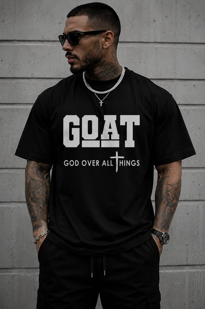 Men's Oversized Printed T-Shirt Styl GOAT