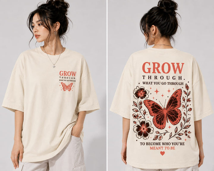 Women’s/Girl's Oversized Printed T-Shirt | Relaxed Fit Casual