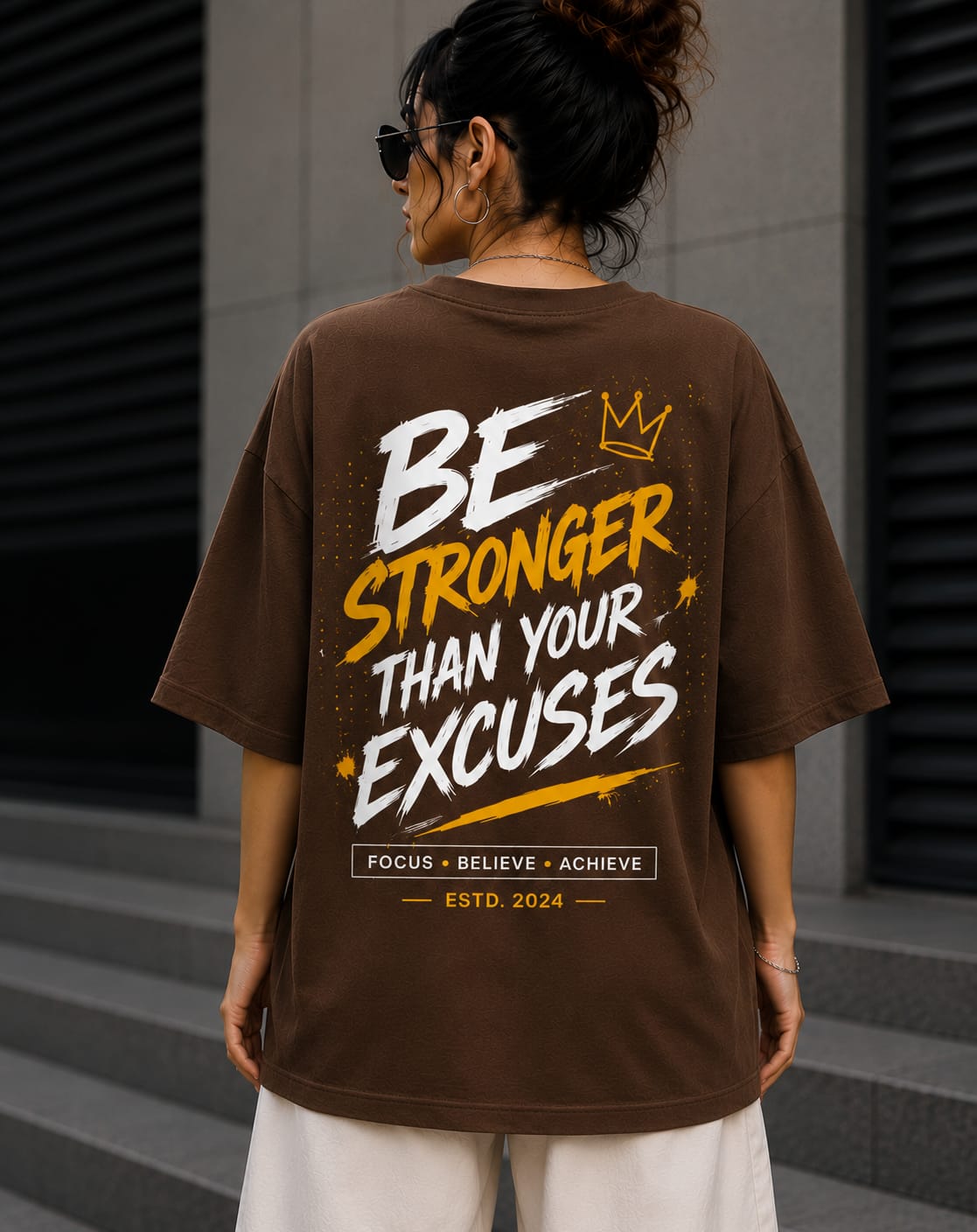 Women’s/Girl's Oversized Printed T-Shirt | Relaxed Fit Casual Be stronger