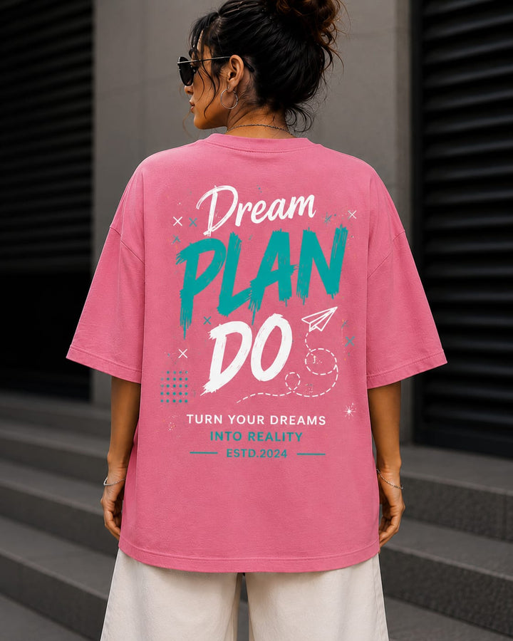 Women’s/Girl's Oversized Printed T-Shirt | Relaxed Fit Casual DO PLAN