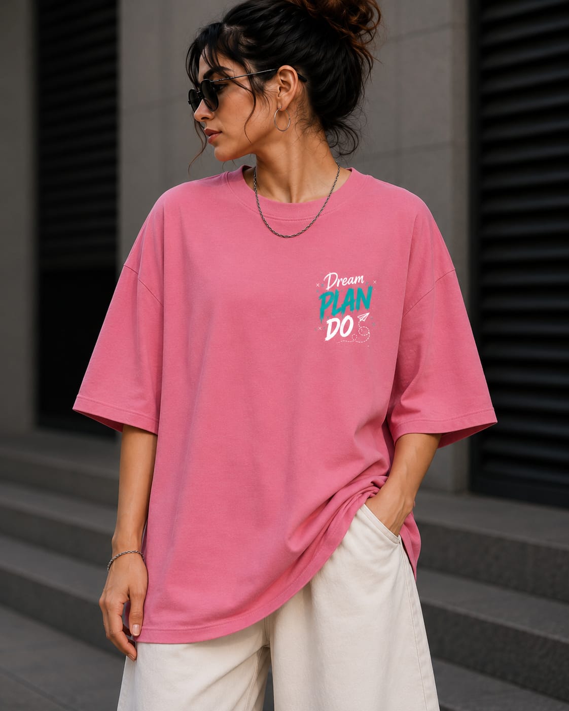 Women’s/Girl's Oversized Printed T-Shirt | Relaxed Fit Casual DO PLAN