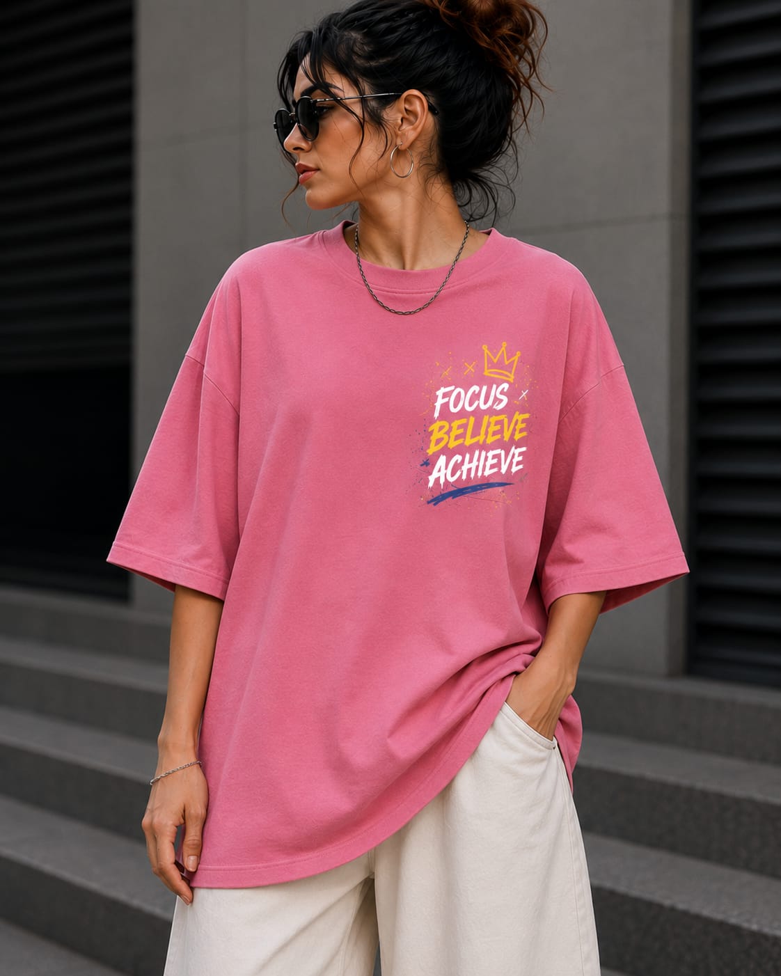 Women’s/Girl's Oversized Printed T-Shirt | Relaxed Fit Casual  Make Today Count