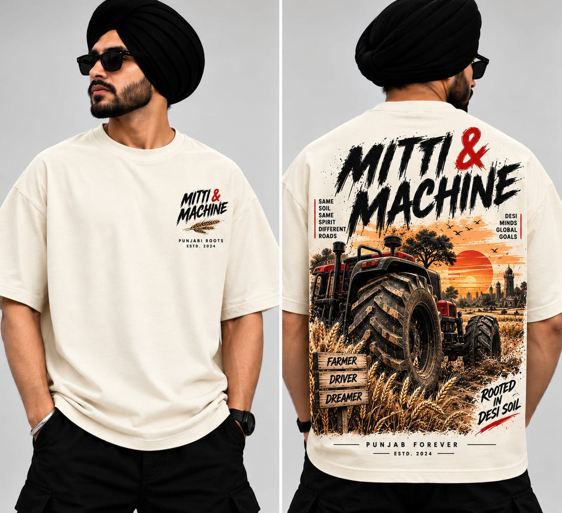 Men's Oversized Printed T-Shirt Style(MITTI & MACHINE)