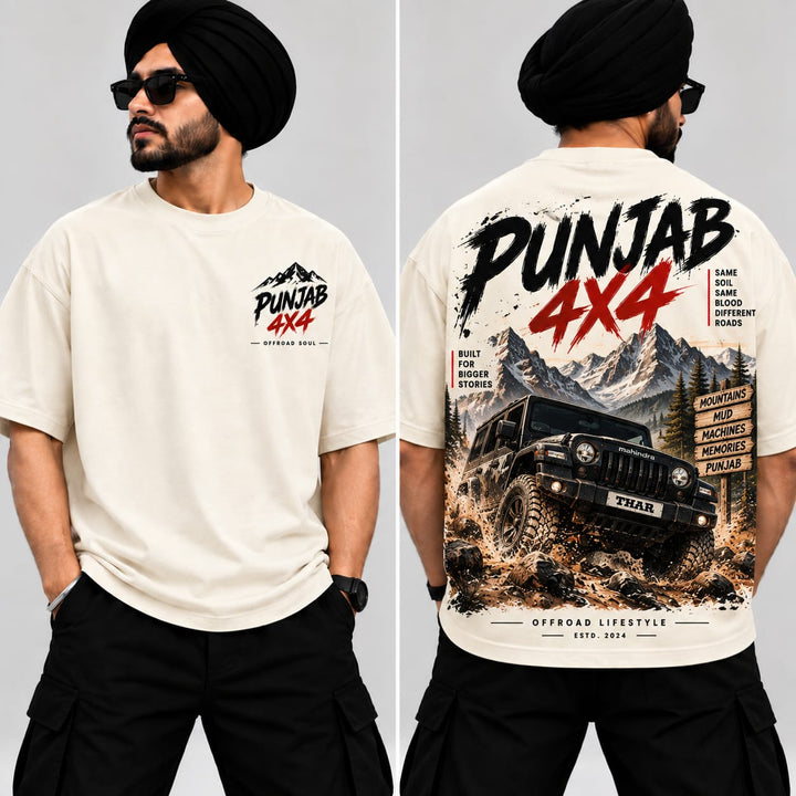 Men's Oversized Printed T-Shirt Style(PUNJAB 4X4)