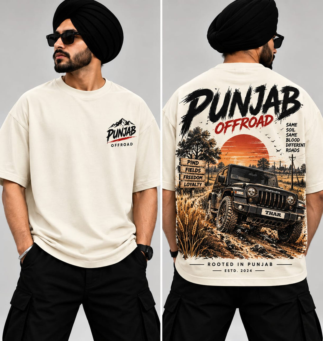 Men's Oversized Printed T-Shirt Style(PUNJAB OFFROAD)