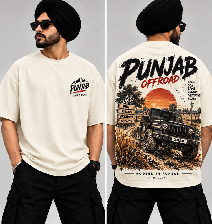 Men's Oversized Printed T-Shirt Style(PUNJAB OFFROAD)