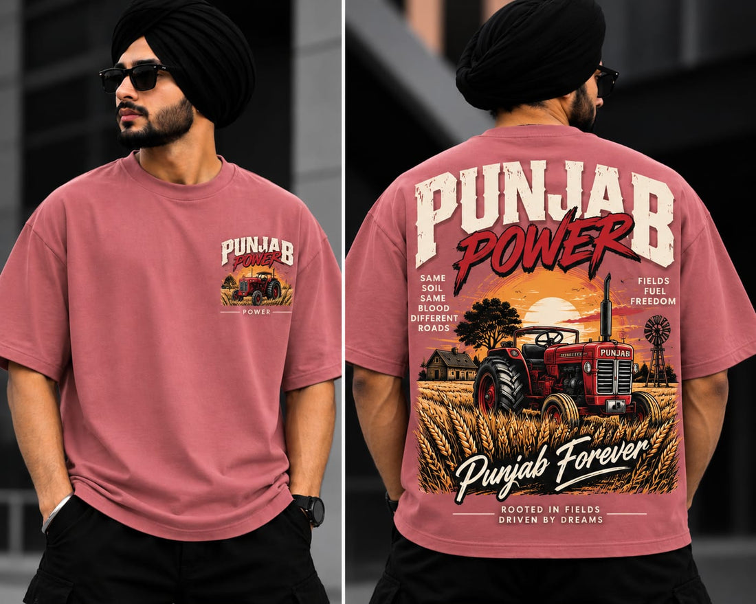 Men's Oversized Printed T-Shirt Style(PUNJAB POWER) (Copy)