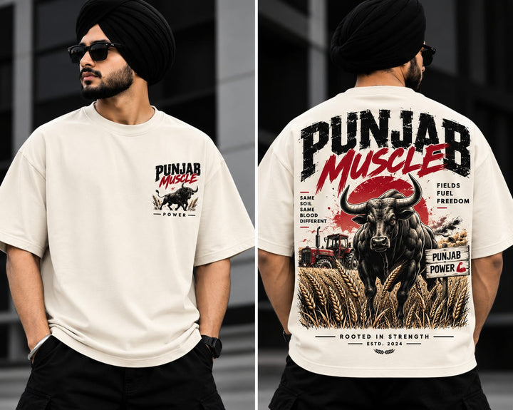 Men's Oversized Printed T-Shirt Style(PUNJAB MUSCLE) (Copy) (Copy)