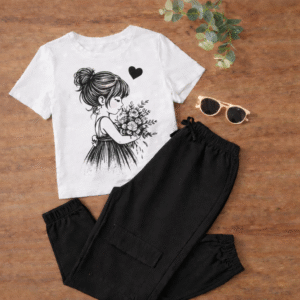 DADNI FASHION Girls Trendy T-Shirt & Lower Co-Ord Set – Stylish & Comfortable Outfit